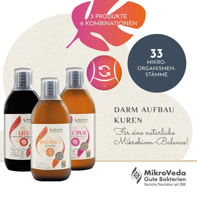 MikroVeda BALANCE DARM AUFBAU KUREN im Paket (2 x 500 ml Glasflaschen)