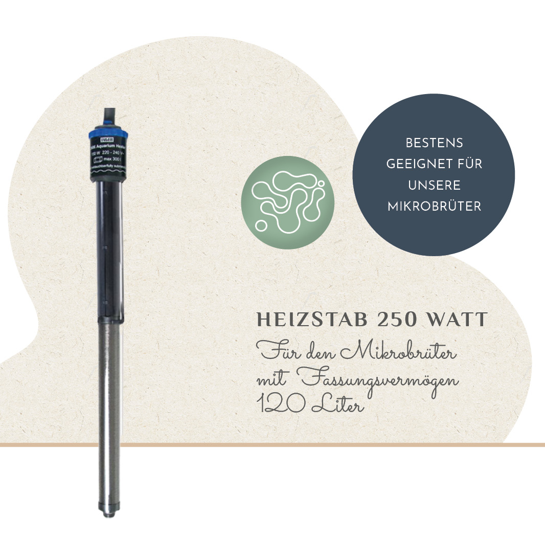 250 Watt Heizstab von Eheim für Mikrobrüter 120 Liter