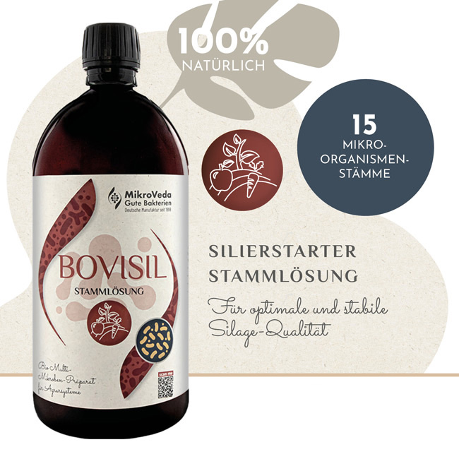 MikroVeda BOVISIL Bio STAMMLÖSUNG Silierstarter 1 Liter R-PET Flasche (100% recycelt)