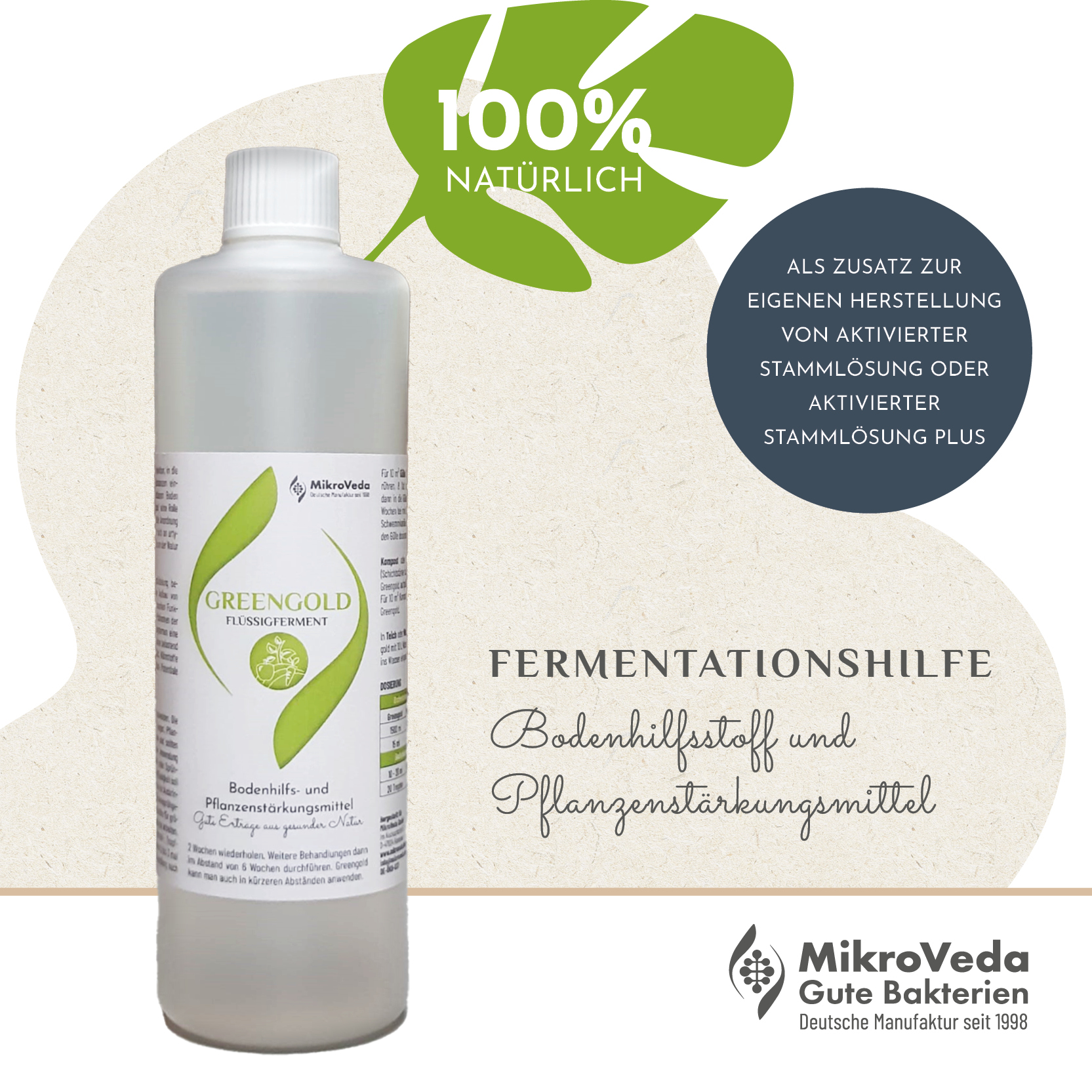 Greengold 500 ml feinstoffliches Präparat, Fermentationshilfe